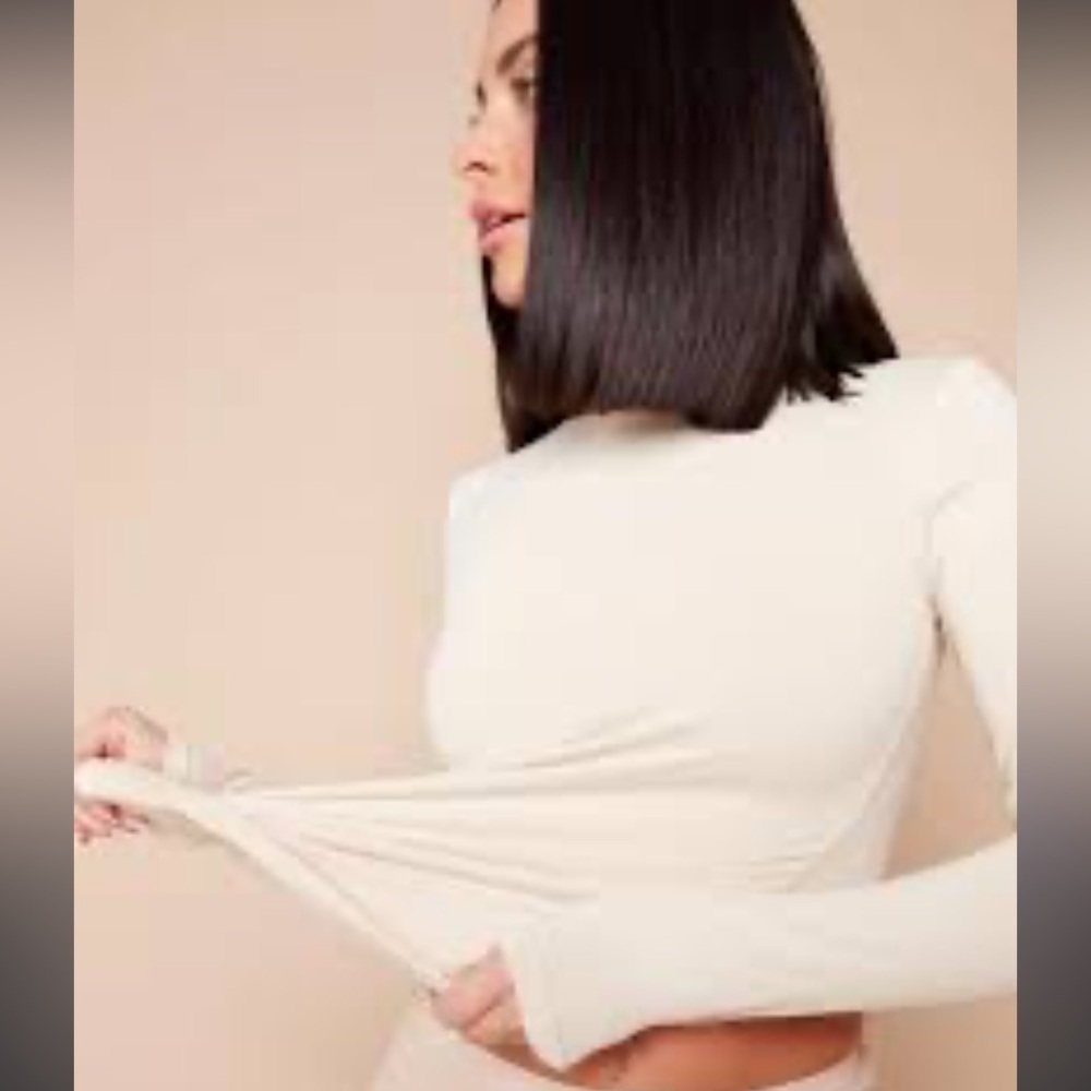 Per se white blouse contemporary minimalist soft long sleeve size small $98